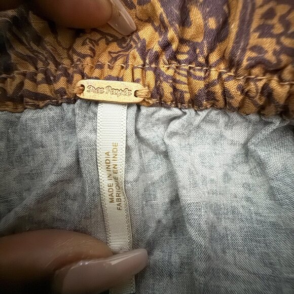 Free People Off-Shoulder Paisley & Floral Dress 100% Cotton Made In India, Size - Picture 3 of 7